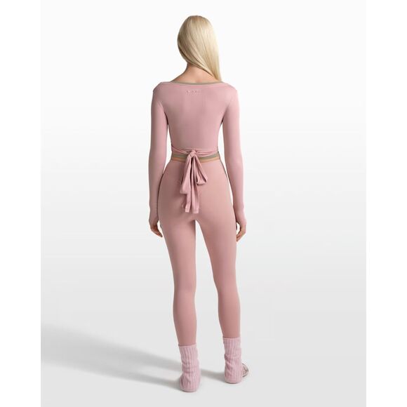 NikeSKIMS Stretch Knit Long-Sleeve Wrap Top | (M) | Himalayan Pink | NWT | - Picture 5 of 8